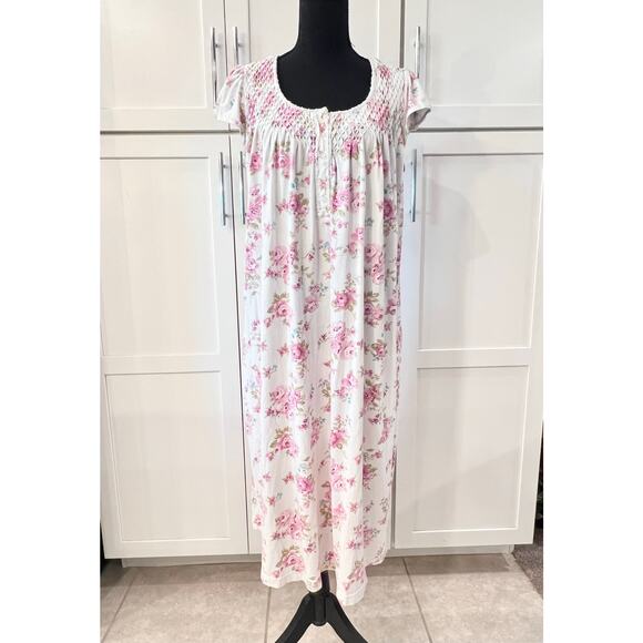 Charter Club Intimates Nightgown & Robe SET Women's M Pajamas Pink Floral Zipper - Picture 11 of 14